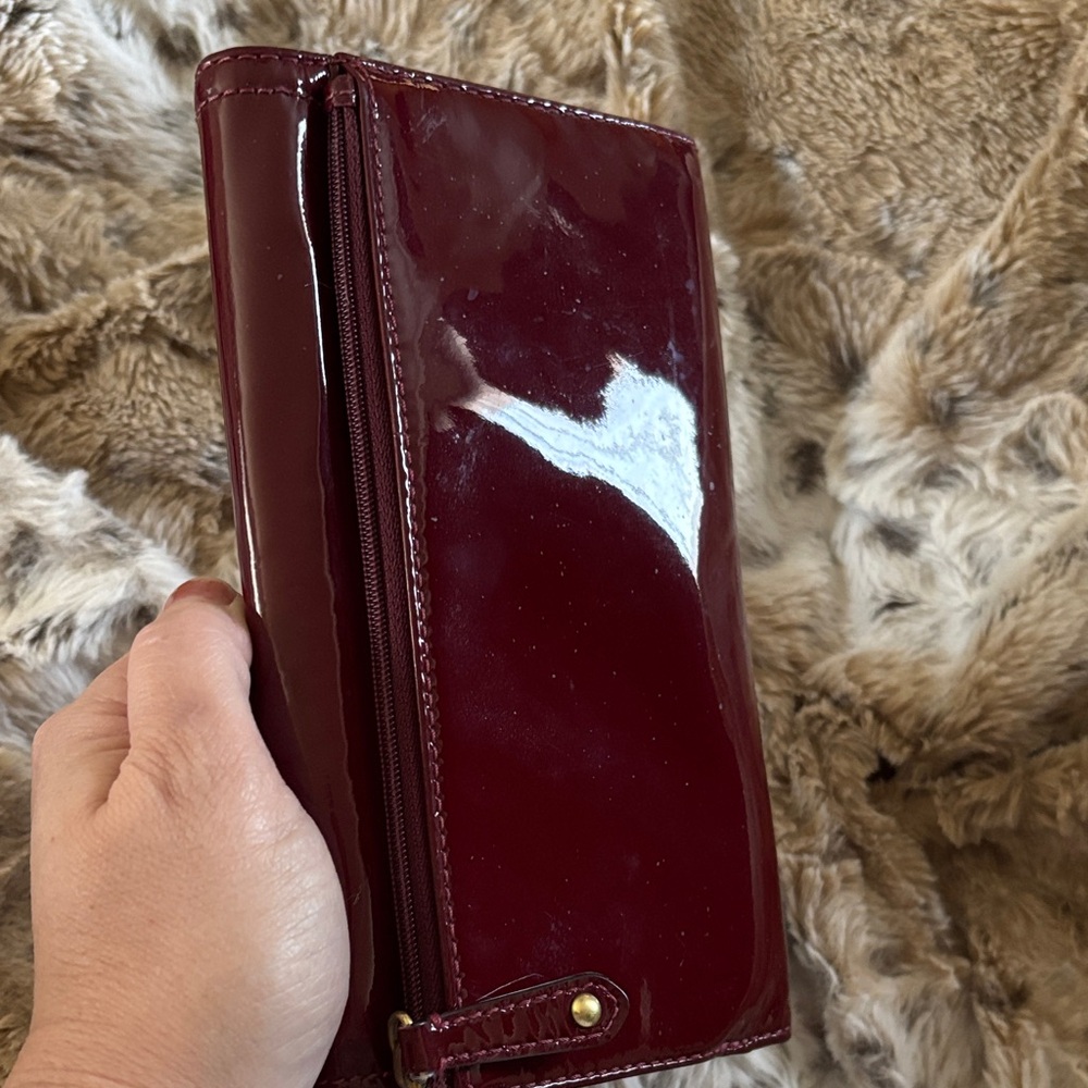Coach Deep Red Patent Leather Wallet - Picture 4 of 14